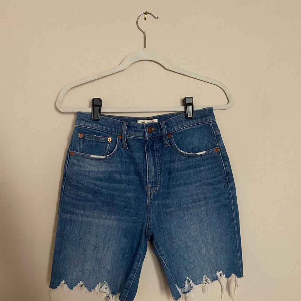 Madewell Distressed Blue Jean Shorts